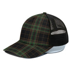 Black And Green Stewart Tartan Print Black Mesh Trucker Cap