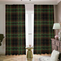 Black And Green Stewart Tartan Print Dimout Pencil Pleat Curtains