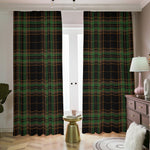 Black And Green Stewart Tartan Print Blackout Pencil Pleat Curtains