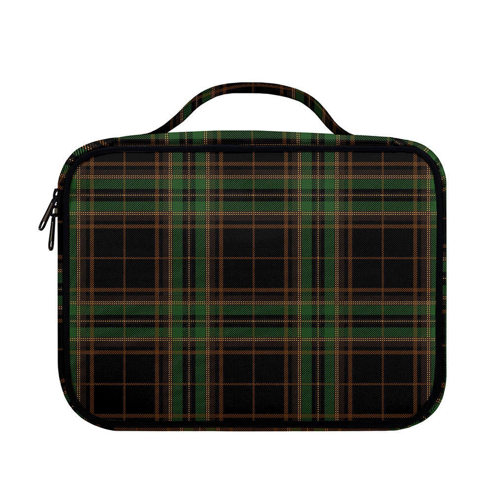 Black And Green Stewart Tartan Print Briefcase Bible Bag