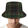 Black And Green Stewart Tartan Print Bucket Hat