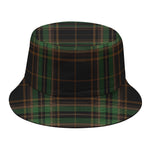 Black And Green Stewart Tartan Print Bucket Hat