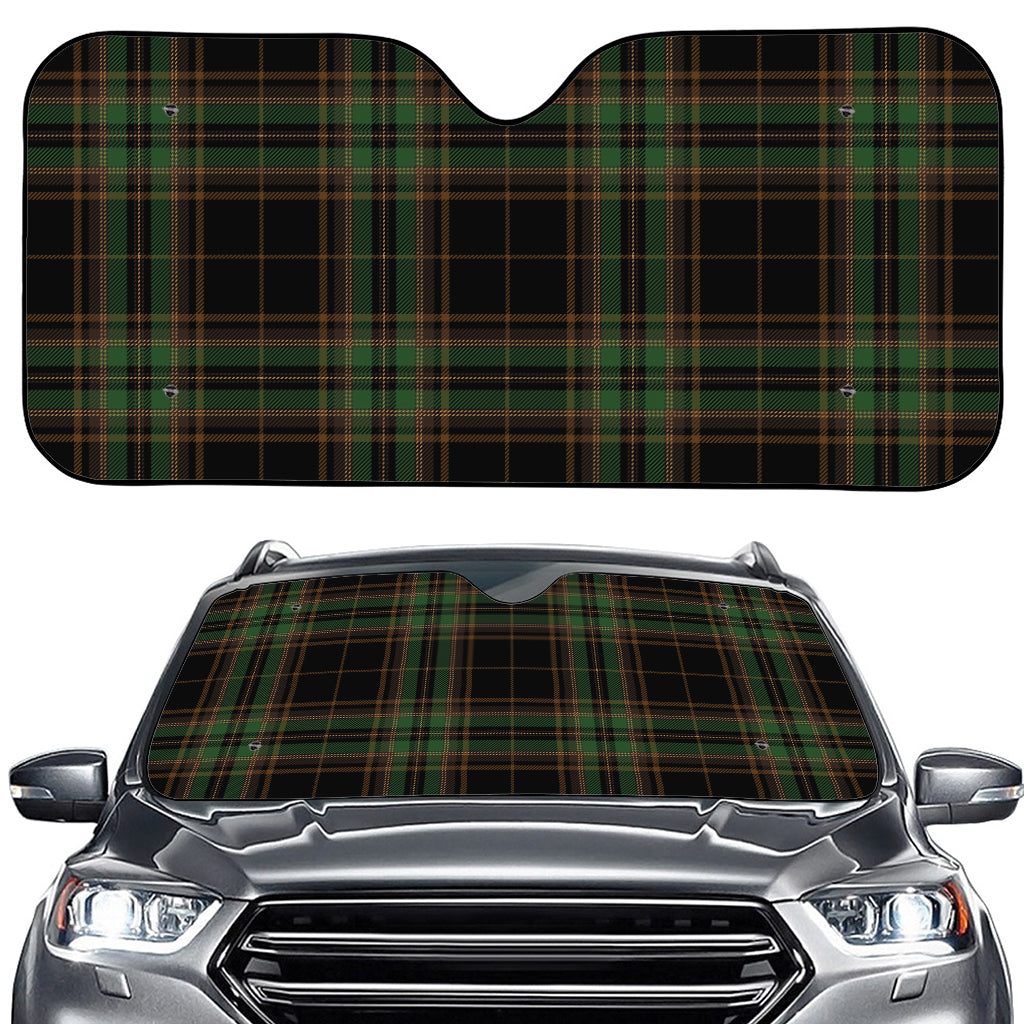 Black And Green Stewart Tartan Print Car Windshield Sun Shade