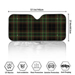 Black And Green Stewart Tartan Print Car Windshield Sun Shade