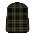 Black And Green Stewart Tartan Print Casual Backpack