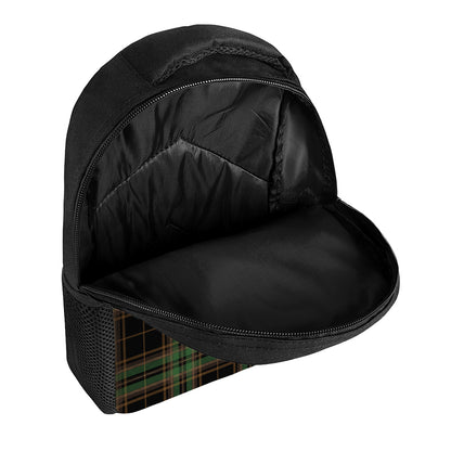 Black And Green Stewart Tartan Print Casual Backpack