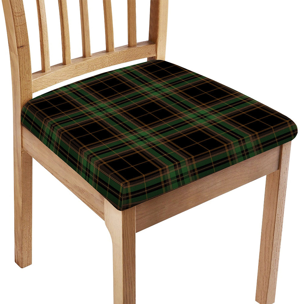Black And Green Stewart Tartan Print Chair Cushion Cover