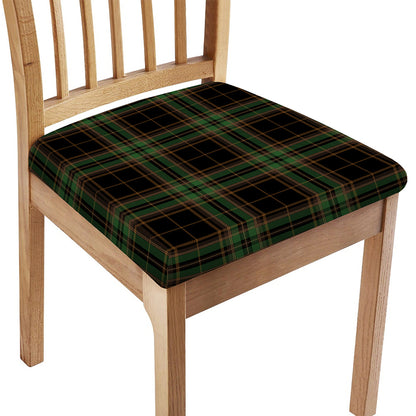 Black And Green Stewart Tartan Print Chair Cushion Cover