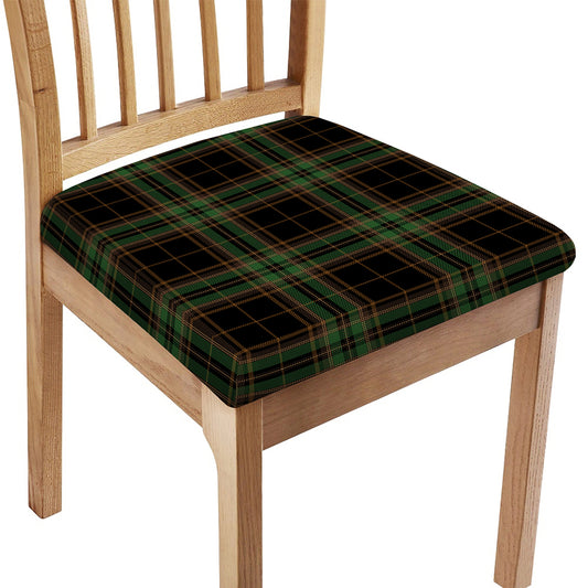Black And Green Stewart Tartan Print Chair Cushion Cover