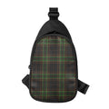 Black And Green Stewart Tartan Print Sling Bag