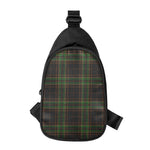 Black And Green Stewart Tartan Print Chest Bag