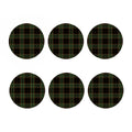 Black And Green Stewart Tartan Print Coaster Set