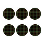 Black And Green Stewart Tartan Print Coaster Set