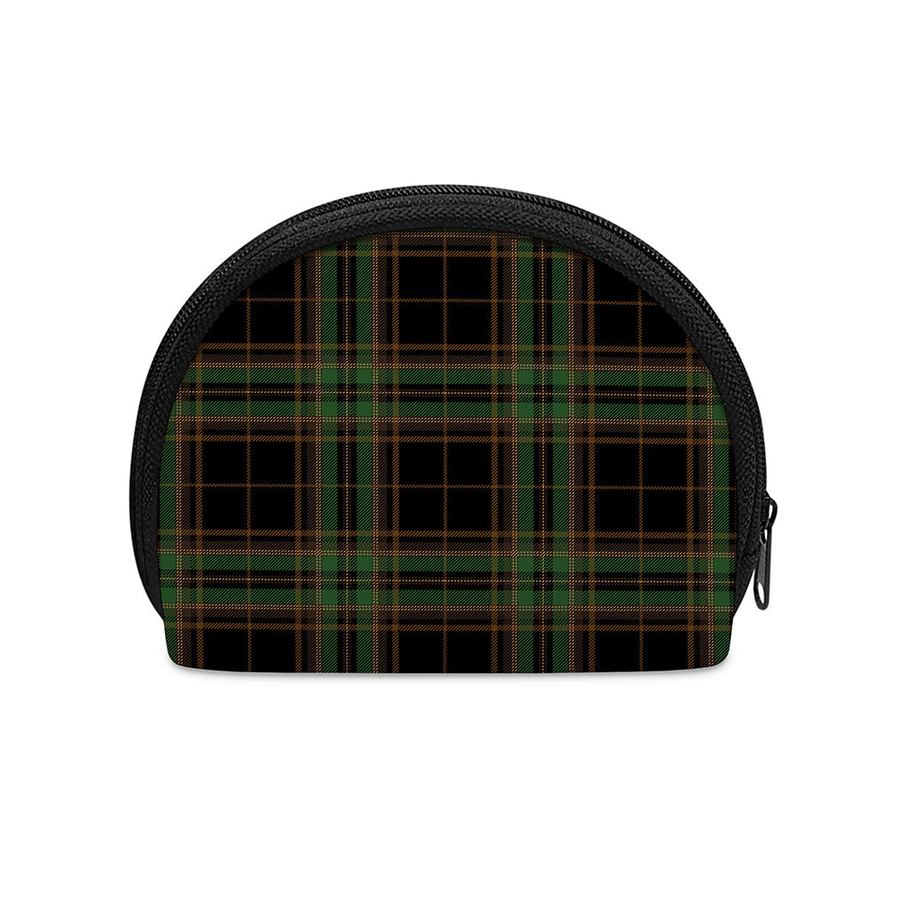Black And Green Stewart Tartan Print Coin Purse