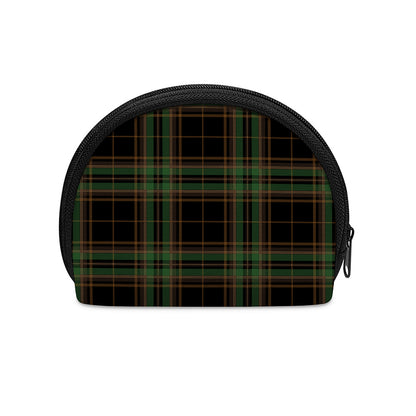 Black And Green Stewart Tartan Print Coin Purse