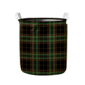 Black And Green Stewart Tartan Print Collapsible Laundry Basket