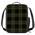 Black And Green Stewart Tartan Print Crossbody Lunch Bag