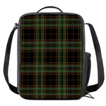 Black And Green Stewart Tartan Print Crossbody Lunch Bag