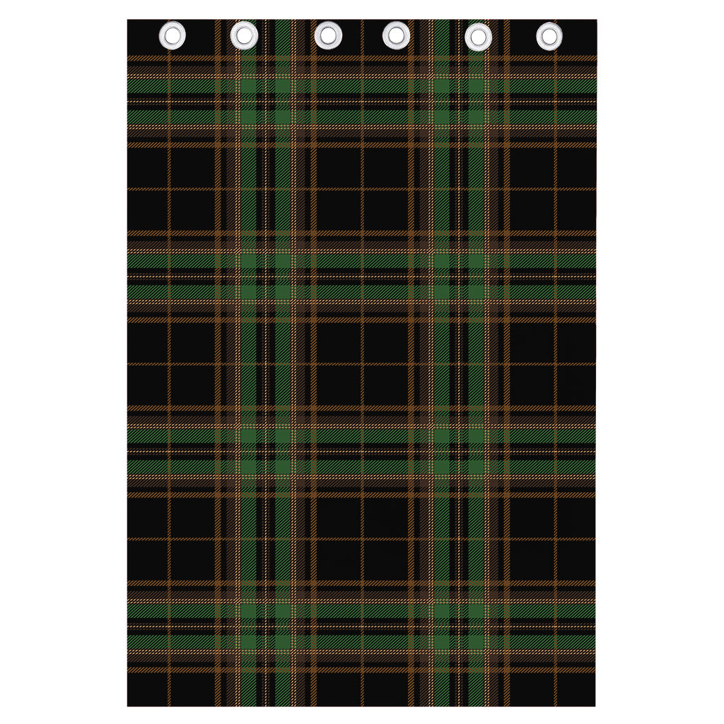 Black And Green Stewart Tartan Print Curtain