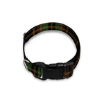 Black And Green Stewart Tartan Print Dog Collar