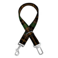 Black And Green Stewart Tartan Print Dog Seat Belt