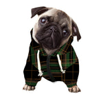 Black And Green Stewart Tartan Print Dog Zip Up Hoodie