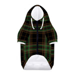 Black And Green Stewart Tartan Print Dog Zip Up Hoodie