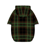 Black And Green Stewart Tartan Print Dog Zip Up Hoodie