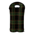 Black And Green Stewart Tartan Print Double Neoprene Wine Tote
