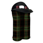 Black And Green Stewart Tartan Print Double Neoprene Wine Tote