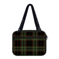 Black And Green Stewart Tartan Print Double Strap Bible Bag