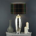 Black And Green Stewart Tartan Print Drum Lamp Shade