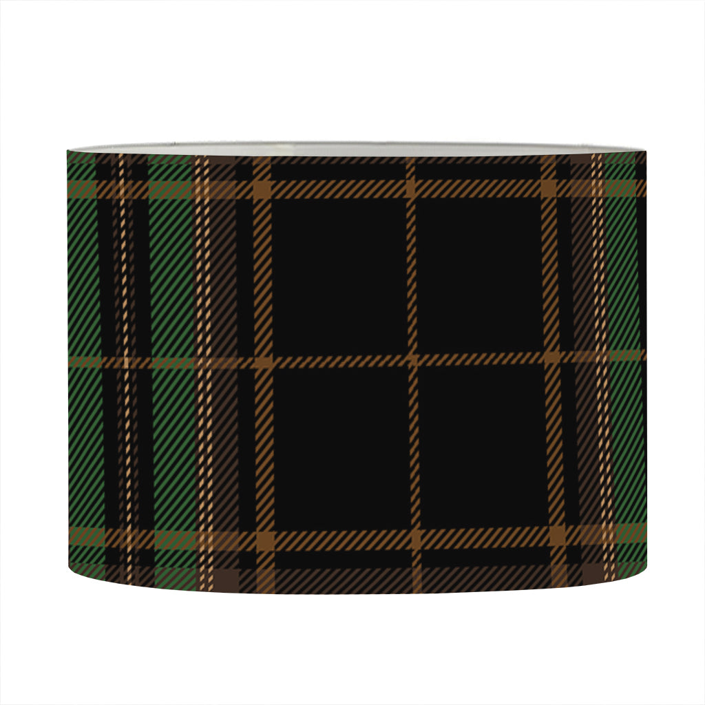 Black And Green Stewart Tartan Print Drum Lamp Shade