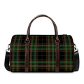 Black And Green Stewart Tartan Print Duffel Bag