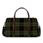 Black And Green Stewart Tartan Print Duffle Bag