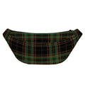 Black And Green Stewart Tartan Print Fanny Pack