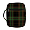 Black And Green Stewart Tartan Print Front Pocket Bible Bag