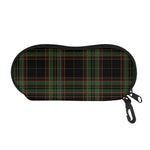 Black And Green Stewart Tartan Print Glasses Case
