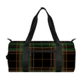 Black And Green Stewart Tartan Print Gym Bag