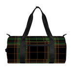 Black And Green Stewart Tartan Print Gym Bag