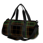 Black And Green Stewart Tartan Print Gym Bag