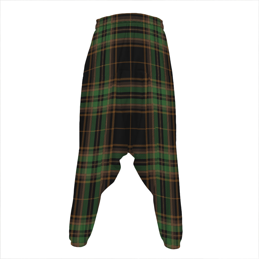 Black And Green Stewart Tartan Print Hammer Pants