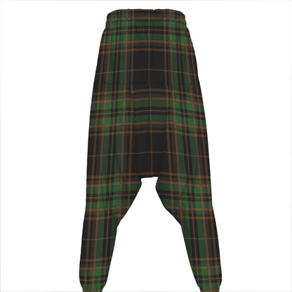 Black And Green Stewart Tartan Print Hammer Pants