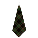 Black And Green Stewart Tartan Print Hand Towel