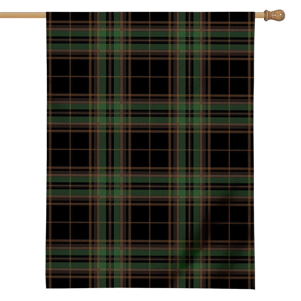 Black And Green Stewart Tartan Print House Flag