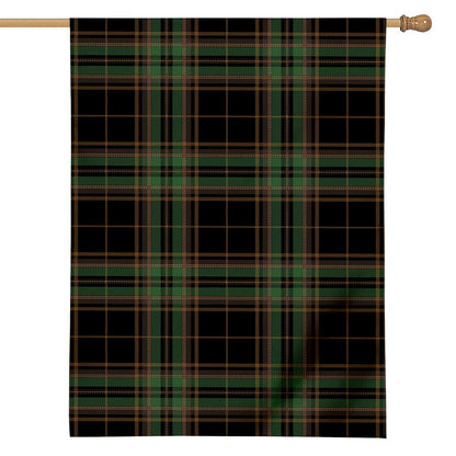 Black And Green Stewart Tartan Print House Flag