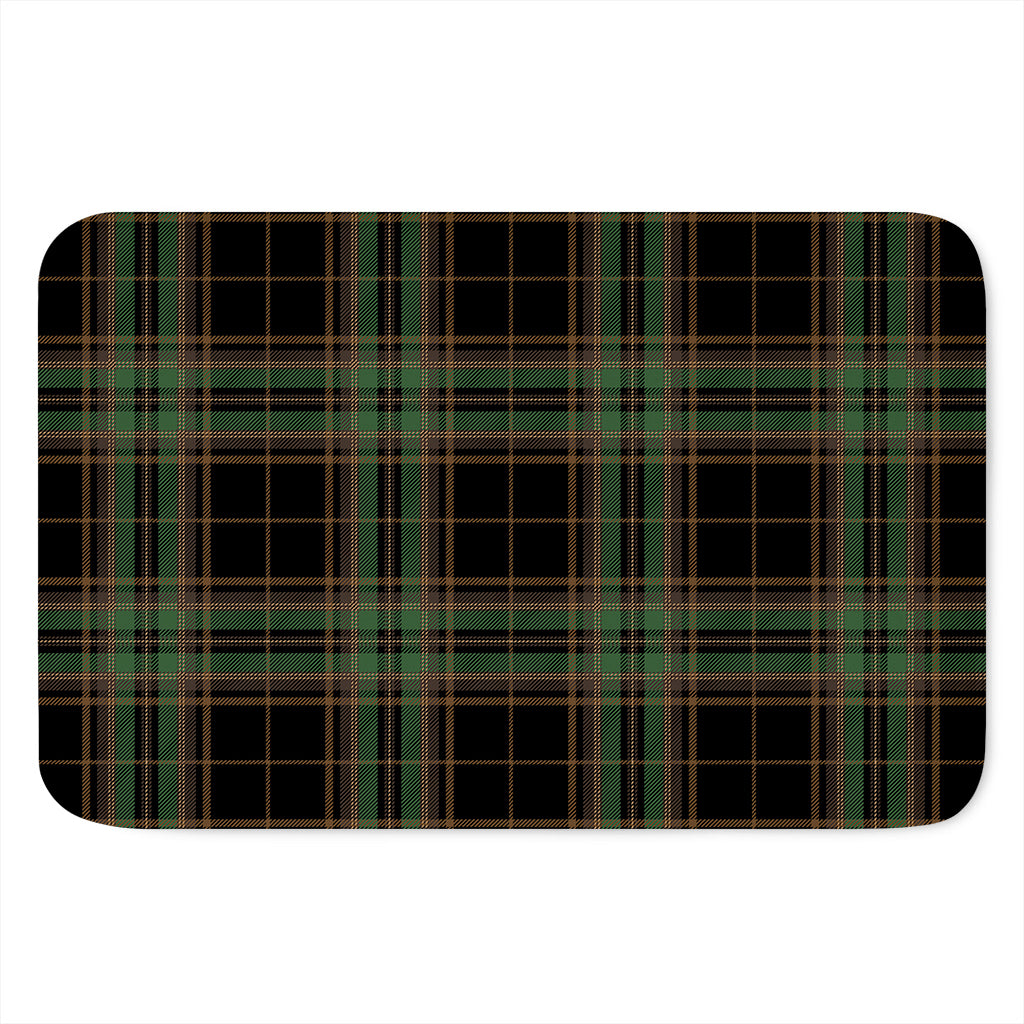 Black And Green Stewart Tartan Print Indoor Door Mat