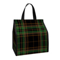 Black And Green Stewart Tartan Print Insulated Lunch Tote