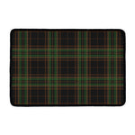 Black And Green Stewart Tartan Print Kitchen Mat