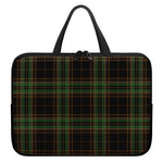 Black And Green Stewart Tartan Print Laptop Sleeve With Handle